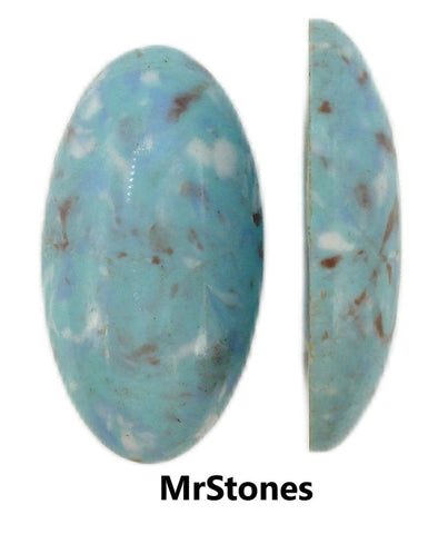 32x17mm (SKCBSO) Acrylic Turquoise Matrix Oval Cabochon