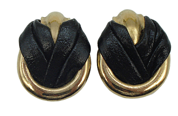 Vintage S.G. D'or Black Gold Shoe Clips 1.5"