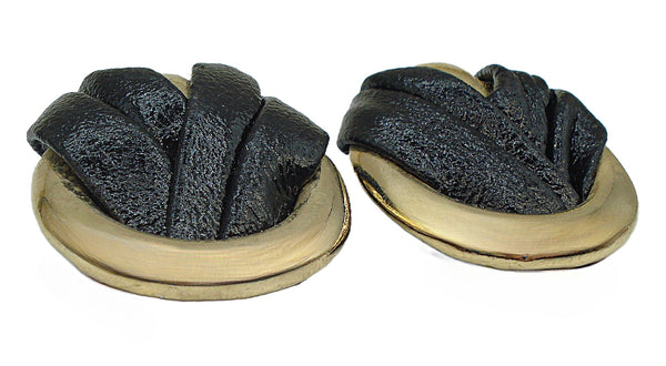 Vintage S.G. D'or Black Gold Shoe Clips 1.5"