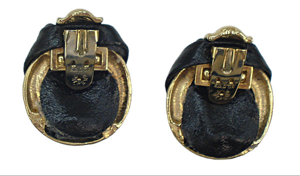 Vintage S.G. D'or Black Gold Shoe Clips 1.5"