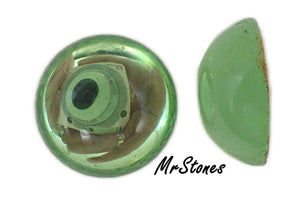15mm (2194) Peridot Green Round Cabochon Czech