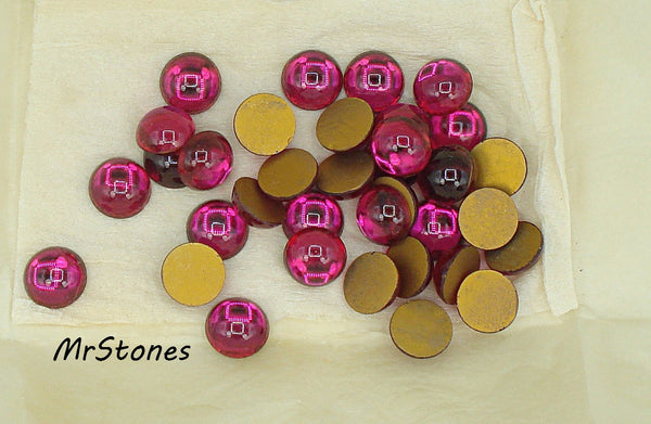 13mm (2194) Ruby Rubinite Round Cabochon Czech