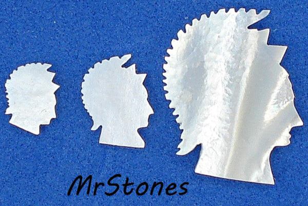 7x6mm-10x7mm-19x14mm Natural Mother of Pearl Carved Warrior Cameo Left and Right Face