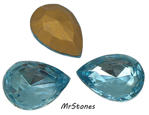 18x13mm (4320/2) TTC Aqua Marine Pear Pendeloque Shape Czech