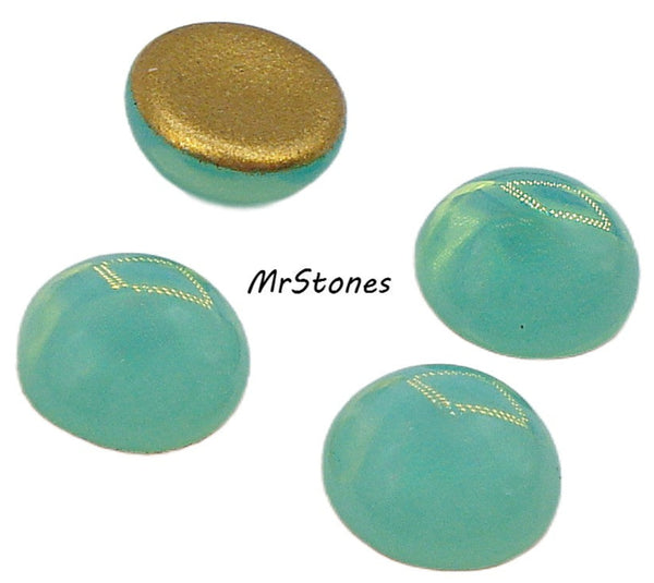 7mm (2194) Mint Green Opal Round Cabochon Czech