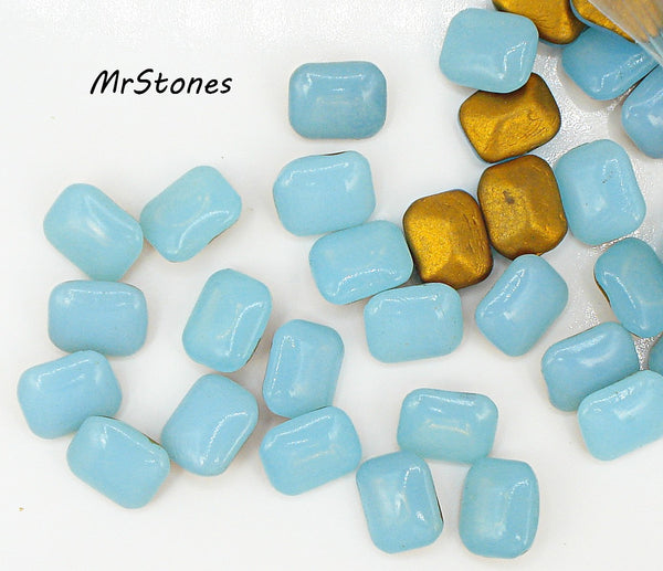 10x8mm (3436) Aqua Opal Cushion Octagon Buff Top Doublet West Germany