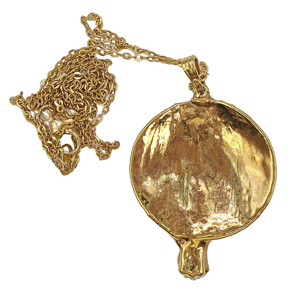 Necklace Pendant Gold Plated Bezel Inlay Turquoise Lapis MOP Garnet Stones