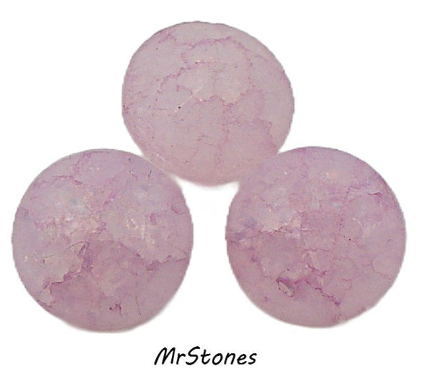 8.4-8.7mm (3189) (40ss) Pink Rose Crackle Round Buff Top Doublet 1pc or 5pc