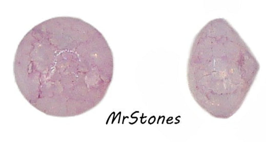 8.4-8.7mm (3189) (40ss) Pink Rose Crackle Round Buff Top Doublet 1pc or 5pc