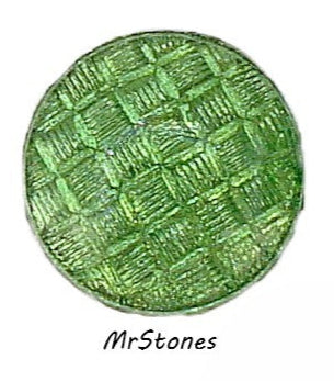 13mm (1684) Peridot Green Weave Pattern Round Cabochon Low Dome Cap Like