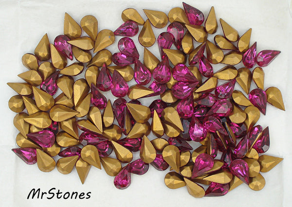 13x7.8mm (4300/2) TTC Ruby Rubinite Pear Shape Czech