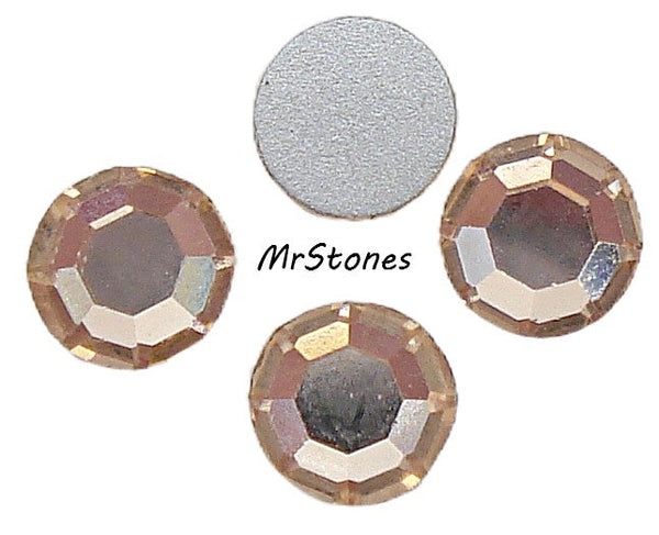 6.3-6.5mm (2000) (30ss) Light Peach Flatback Round Silver Foiled  Czech Preciosa