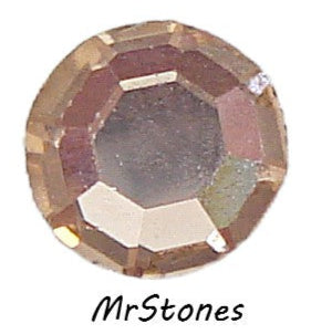 6.3-6.5mm (2000) (30ss) Light Peach Flatback Round Silver Foiled  Czech Preciosa