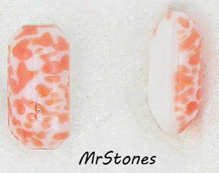 10x5mm (3436) Orange Speckled White Cushion Octagon Buff Top Doublet