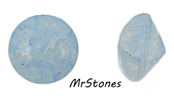 8.4-8.7mm (3189) (40ss) Med. Blue Crackle Round Buff Top Doublet 1pc or 5pc