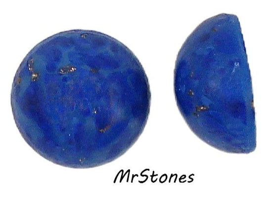 11mm (1684) Lapis Lazuli Matrix Round Cabochon Czech