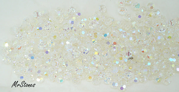 4mm (5080) Crystal AB Swarovski 1/2 Drilled Bead 4pk/$1.00