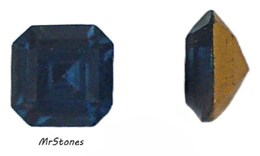8mm (4671) Czech M/C Montana Sapphire Step Cut Square Octagon