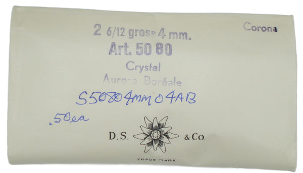 4mm (5080) Crystal AB Swarovski 1/2 Drilled Bead 4pk/$1.00