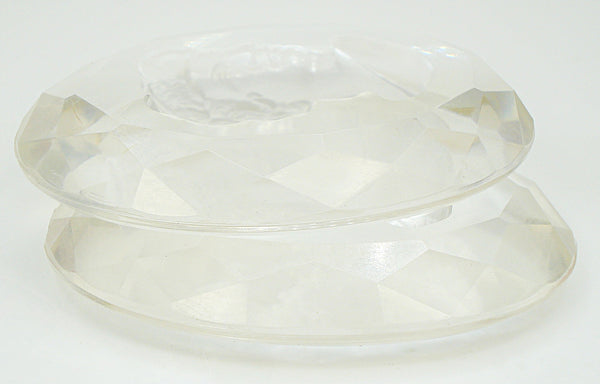 40x30mm Intaglio Crystal Clear Acrylic Oval Faceted