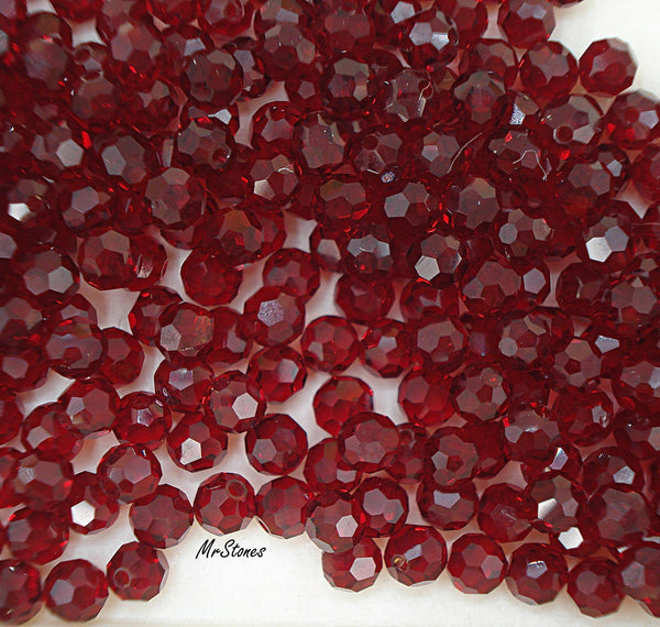 4mm (5080) Siam Red 1/2 Drilled Bead Swarovski 4pk/$1.00