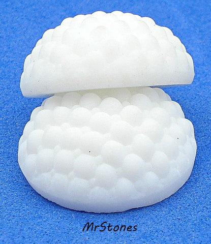 17.5mm (2194) Chalk White Textured Round Cabochon Conclave Back 7.5mm thick