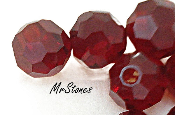 4mm (5080) Siam Red 1/2 Drilled Bead Swarovski 4pk/$1.00