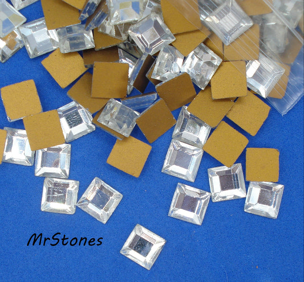 8mm (2400) Crystal Square Shape Flatback Czech