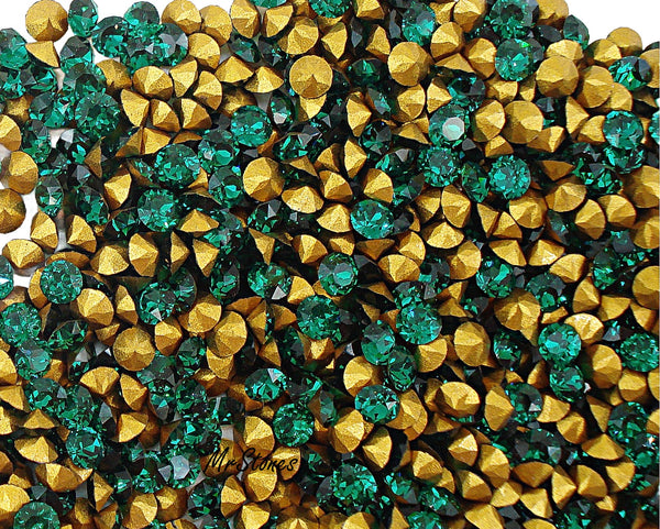 2.75mm (1200) Emerald Green Round Dentelle Swarovski