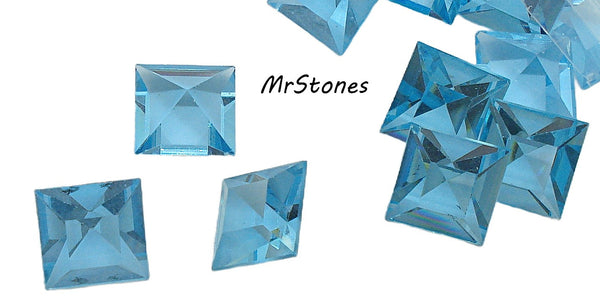 8mm (4400) Czech Aqua Square Shape Unfoiled