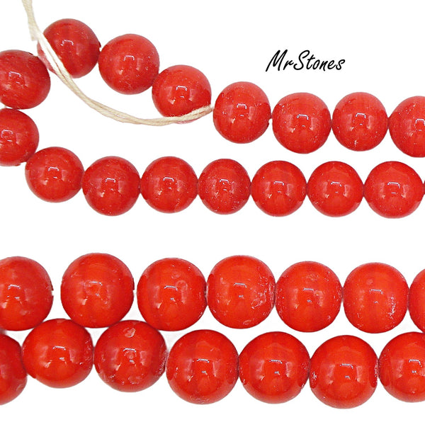7.5mm 8.5mm 9.5mm Approx. Cherry Red Faint Stripes Japan Glass Bead