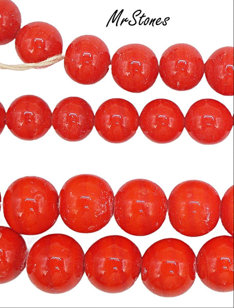 7.5mm 8.5mm 9.5mm Approx. Cherry Red Faint Stripes Japan Glass Bead
