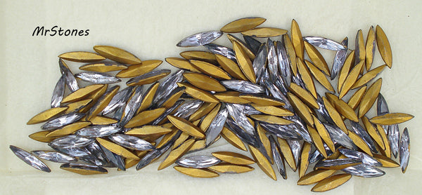 15x4mm (4200/2) TTC Light Cardinal Marquise Navette West Germany 2pc/$1.00