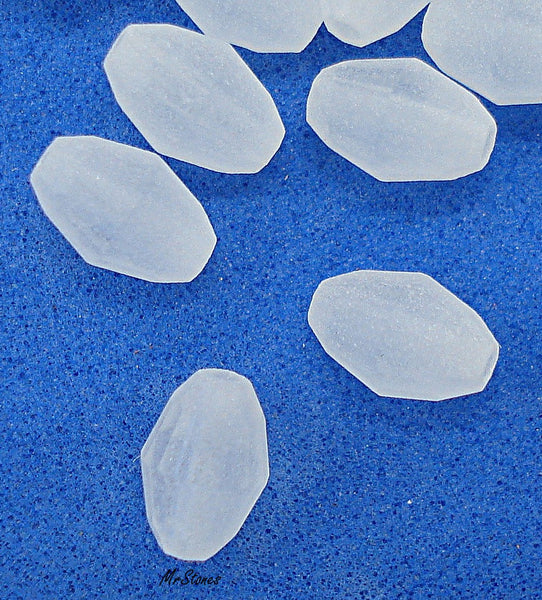 6.3x4mm Bead Bi-Cone Frosted White Crystal Vintage Glass
