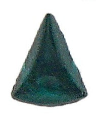 5x4mm Triangle Emerald Green Unfoiled High Dome 2.1 Cabochon 3pk/$1.00