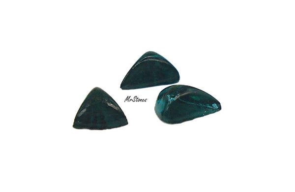 5x4mm Triangle Emerald Green Unfoiled High Dome 2.1 Cabochon 3pk/$1.00