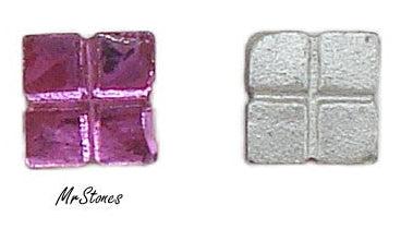 5mm (4758/3) Fuchsia Pink 4 Square Flatback Swarovski 3pk/1.00