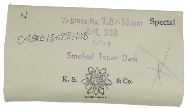 13x7.8mm (4300) Dark Smoked Topaz Pear Shape