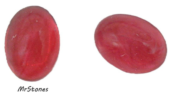 7x5mm (1685) Ruby Quartz Bombee Oval Cabochon