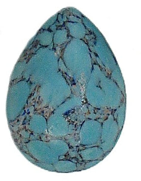 18x13mm (3331) Turquoise Matrix Blue Black Vein Pendeloque Cabochon