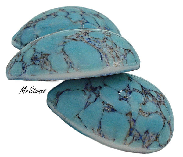 18x13mm (3331) Turquoise Matrix Blue Black Vein Pendeloque Cabochon