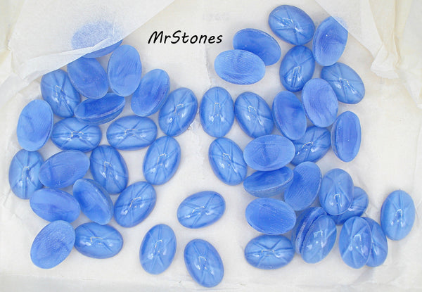 16x11mm (1755) Sapphire Blue Star Oval Cabochon West Germany