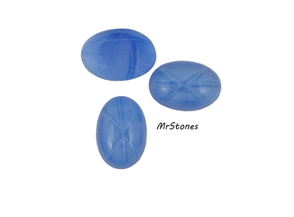 16x11mm (1755) Sapphire Blue Star Oval Cabochon West Germany