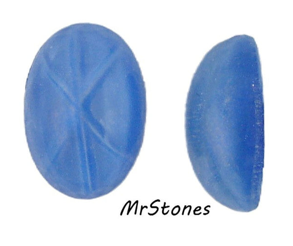 16x11mm (1755) Sapphire Blue Star Oval Cabochon West Germany