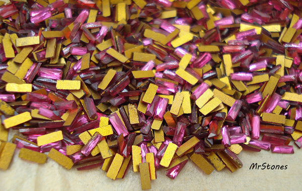 4x1.5mm (3932) French Cut Ruby Flatback Czech Baguette 1pc, 10pc, 100pc