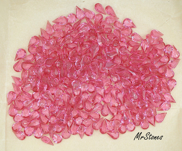 10x6mm (4300/2) TTC Czech Rose Pink Unfoiled Pear Shape