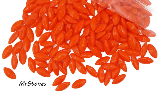 10x5mm (3146) Glass Coral Buff Top Doublet Marquise Navette