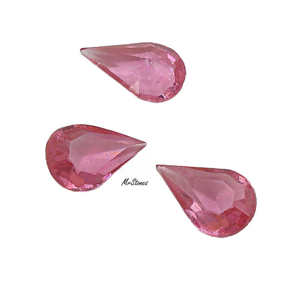 10x6mm (4300/2) TTC Czech Rose Pink Unfoiled Pear Shape