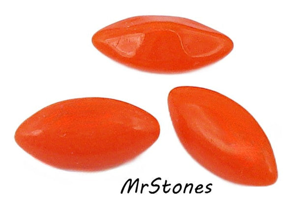 10x5mm (3146) Glass Coral Buff Top Doublet Marquise Navette