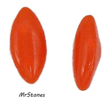 10x5mm (3146) Glass Coral Buff Top Doublet Marquise Navette